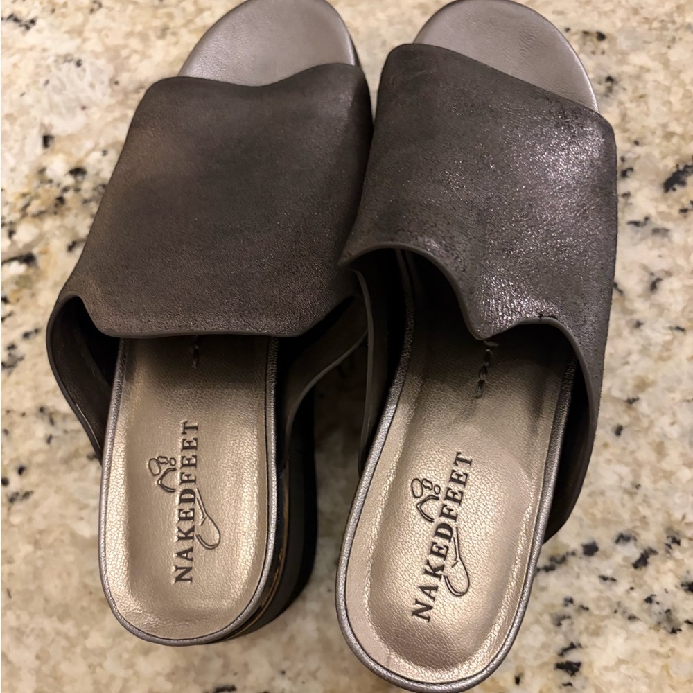 Naked Feet Women's flow sandals pewter